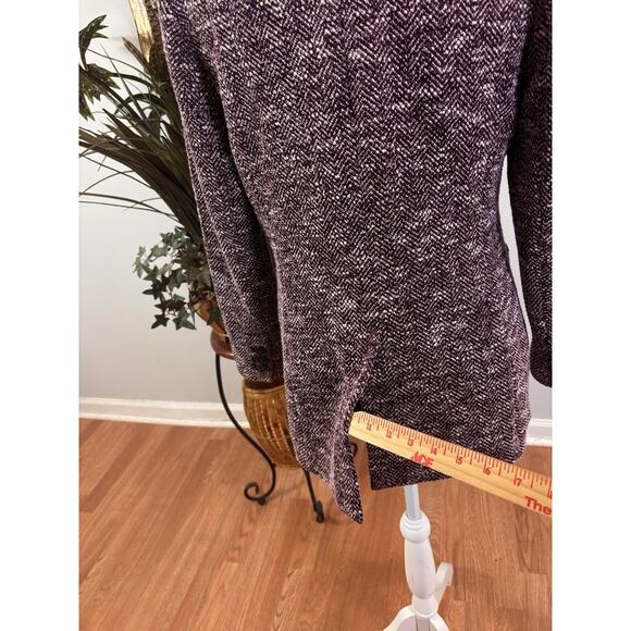 Talbots Women Mélange HERRINGBONE 4P Tweed Blazer Long Sleeve Lapel Notch Collar - Picture 6 of 14